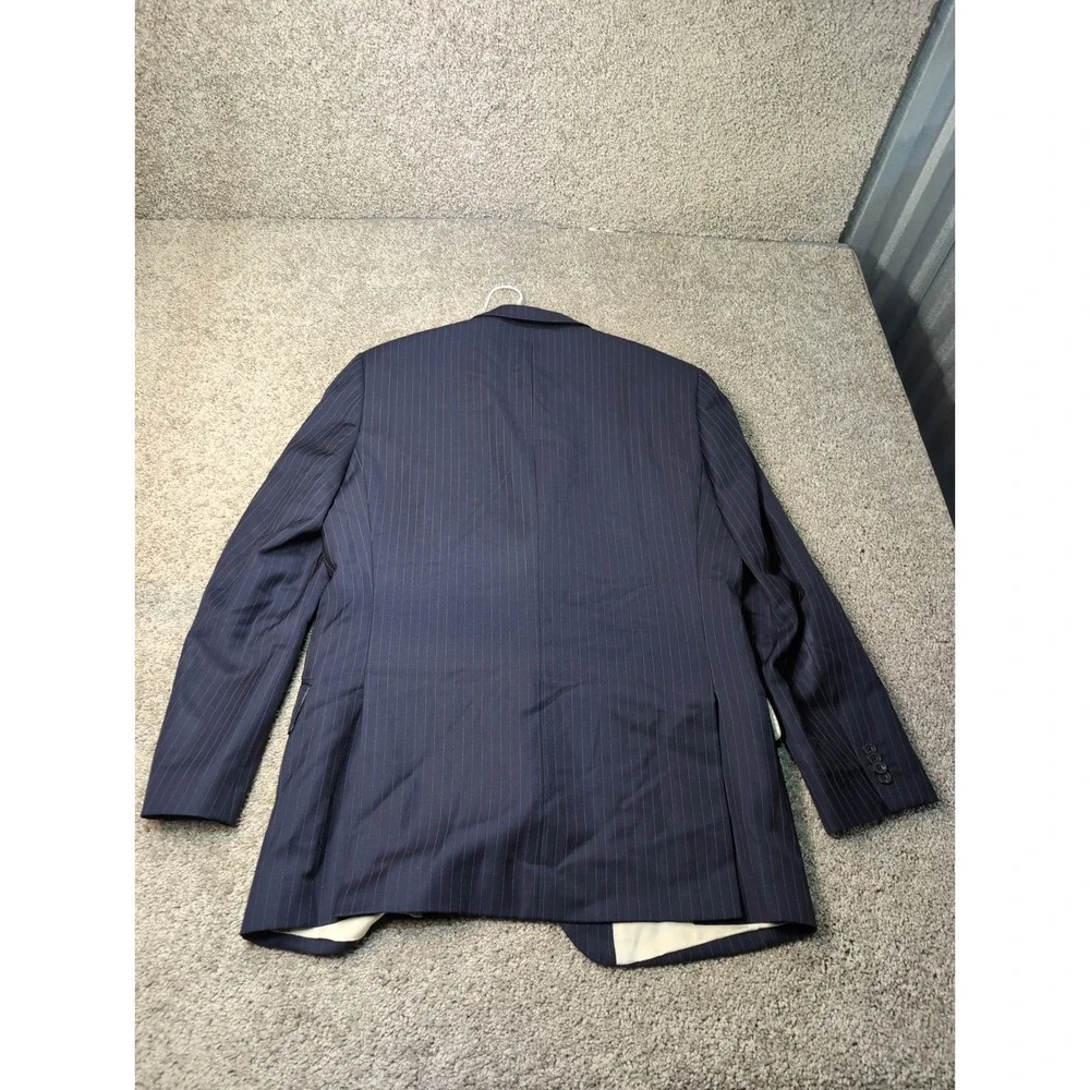 TM Lewin Mens Navy Pinstripe Blazer Super 120s Merino Wool‎ Suit Jacket 42R